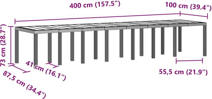 Produktbild vidaXL Gartentisch (100 x 100 x 73 cm)