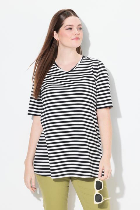 Actual product image Ulla Popken 2 Pack Eco Cotton Striped Tees (56)