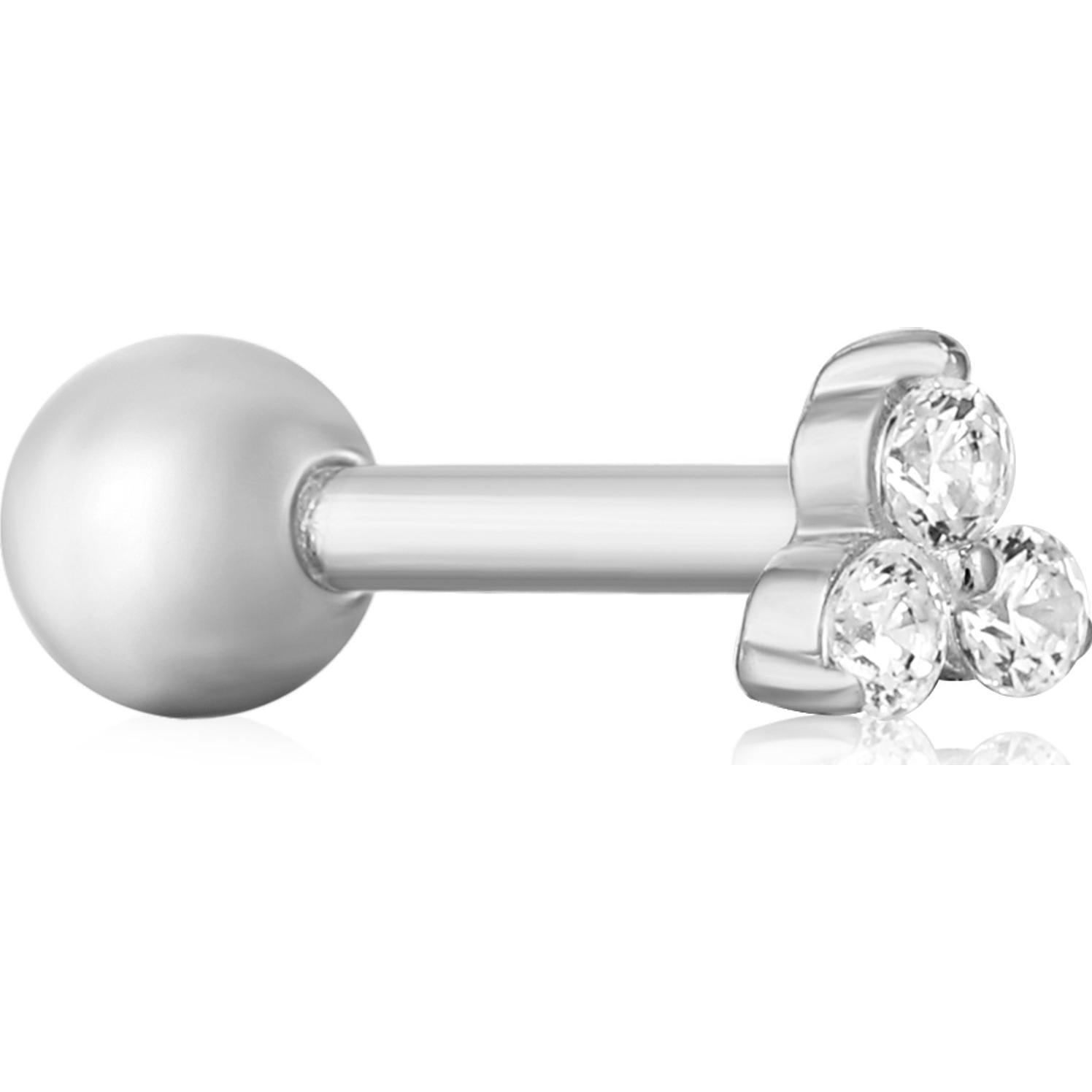 Ania Haie, Ohrringe, Ohrstecker Trio Sparkle Barbell 925 Sterling Silber, (925er Silber)