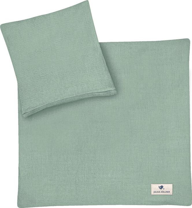 Productafbeelding Julius Zöllner Mousseline beddengoed, groen (80 x 80 cm, 35 x 40 cm)