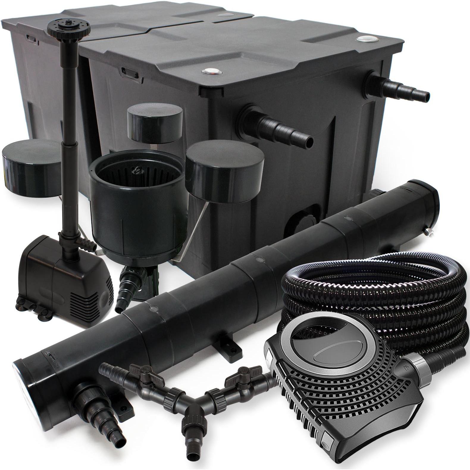 SunSun, Brunnen + Gartenteich, Filter Set 60000l Teich 72W UVC NEO8000 70W Schlauch Skimmer Springbrunne