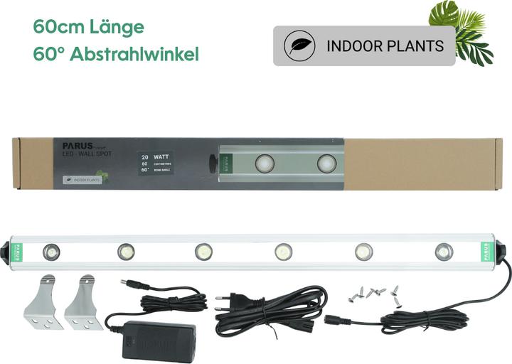 Actual product image Parus by Venso Wall Spot 60cm, beam angle 60 °, LED growth lamp, growth light for indoor plants and (LED, 245 V)