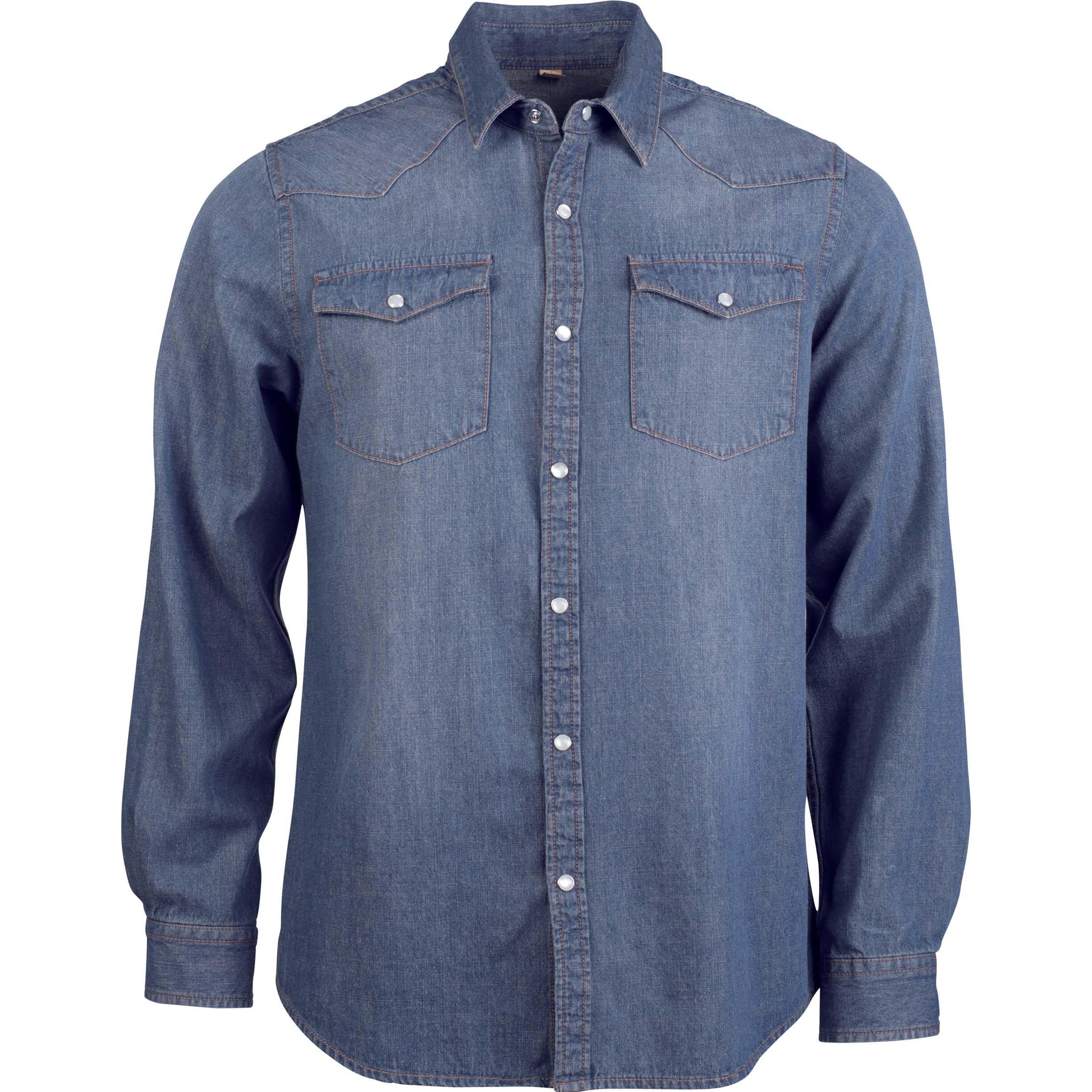 Kariban, Herren, Hemd, Denim, Blau, (XXL)