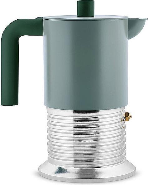 Alessi Espressokocher VITE 6 Tassen Aluminium/Sagegreen (6 Tassen)