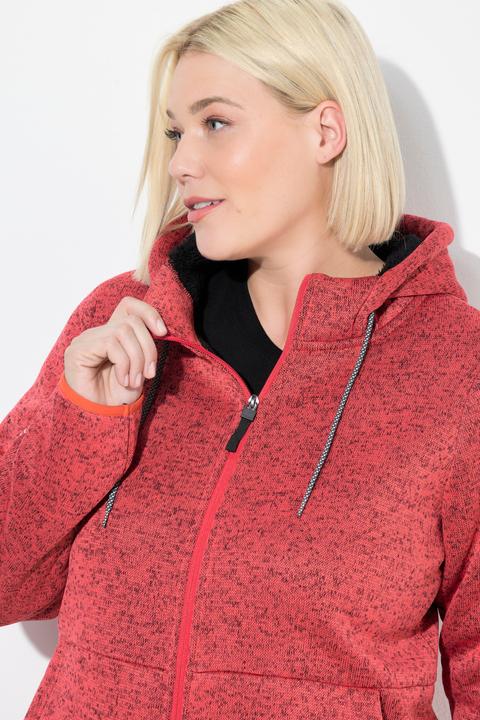 Produktbild Ulla Popken Strickfleece-Jacke, Teddyfleece, 2-Wege-Zipper, Reflektor (58)