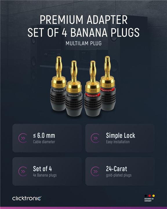 Produktbild clicktronic Bananen-Stecker SimpleLock