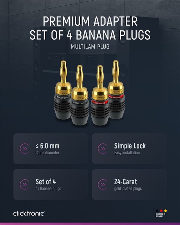 Productafbeelding clicktronic Banaanstekker SimpleLock