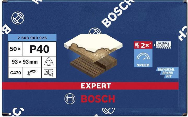 Actual product image Bosch Professional Zubehör Expert C470 Sandpaper for Delta Sander, 93 mm, G 40, 50 pieces (40)
