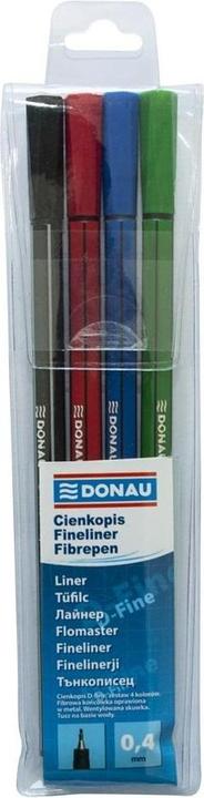 Image du produit Donau Crayon feutre fin, d-fine, 0, 4mm, 4 pièces, couleurs assorties (4x)
