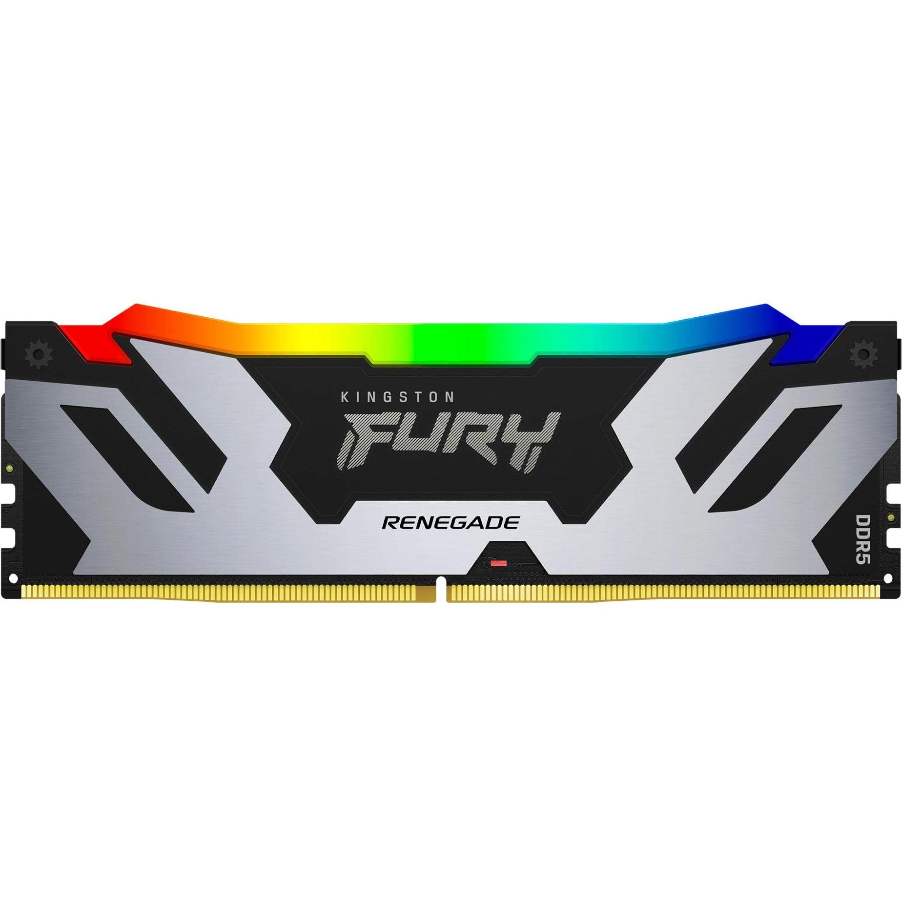 Kingston FURY Renegade RGB (1 x 16GB, 7600 MHz, DDR5-RAM, DIMM), RAM, Silber