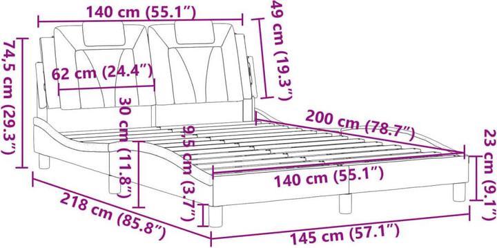 Image du produit vidaXL Bettgestell (140 x 200 cm)