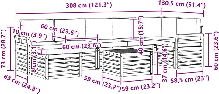 Produktbild vidaXL Outdoor-Sofa