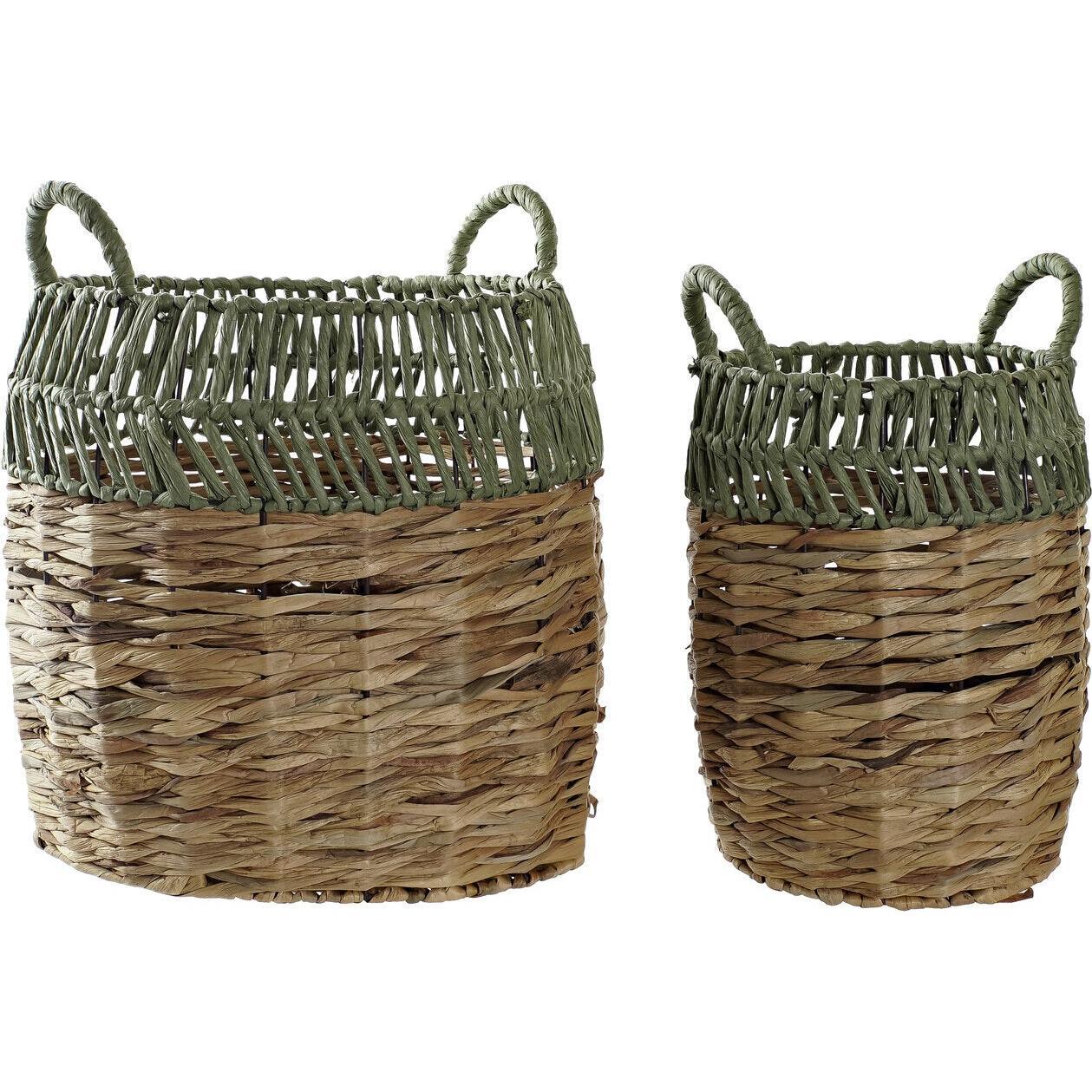 DKD Home Decor, Cesta, Basket set Rattan (33 x 33 x 40 cm) (33 cm)