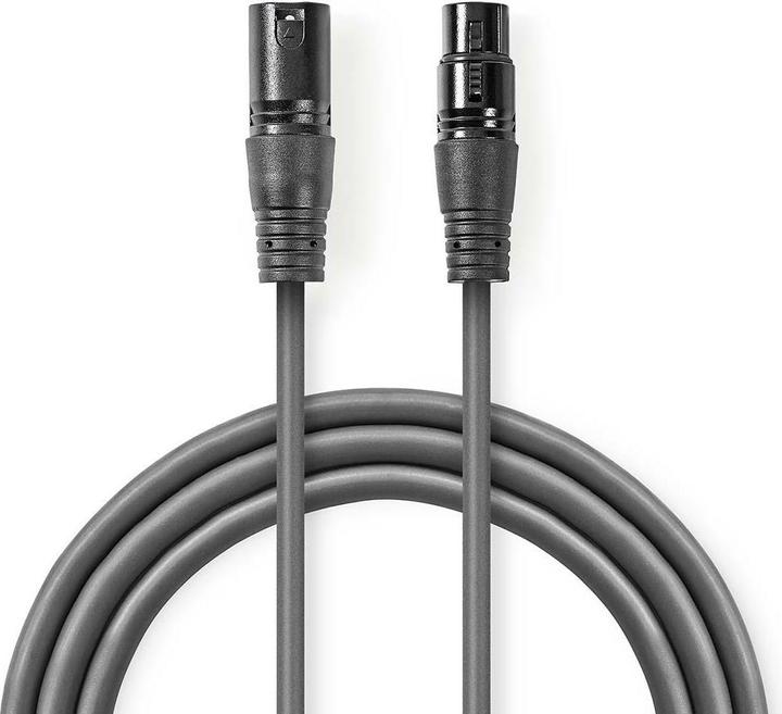 Image du produit Nedis Câble audio équilibré | XLR 3 broches mâle | XLR 3 broches femelle | Nickelé | 1.00 m | rond | PVC (1 m, XLR)