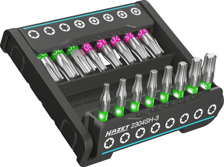 Image du produit HAZET SmartHolder avec 16 embouts-tournevis (bits) ∙ courts 2304SH-3 ∙ Hexagone massif 6,3 (1/4 pou… (Torx avec téton de sécurité (TR), Torx TX)