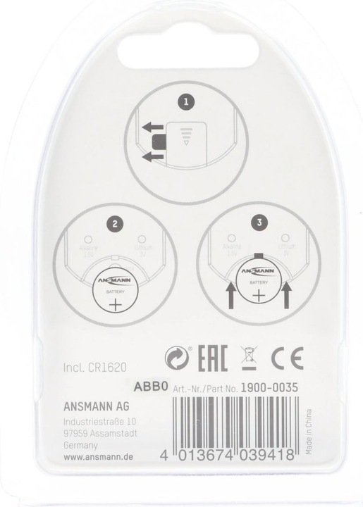 Actual product image Ansmann Battery tester for alkaline and lithium button cells, the button cell tester
