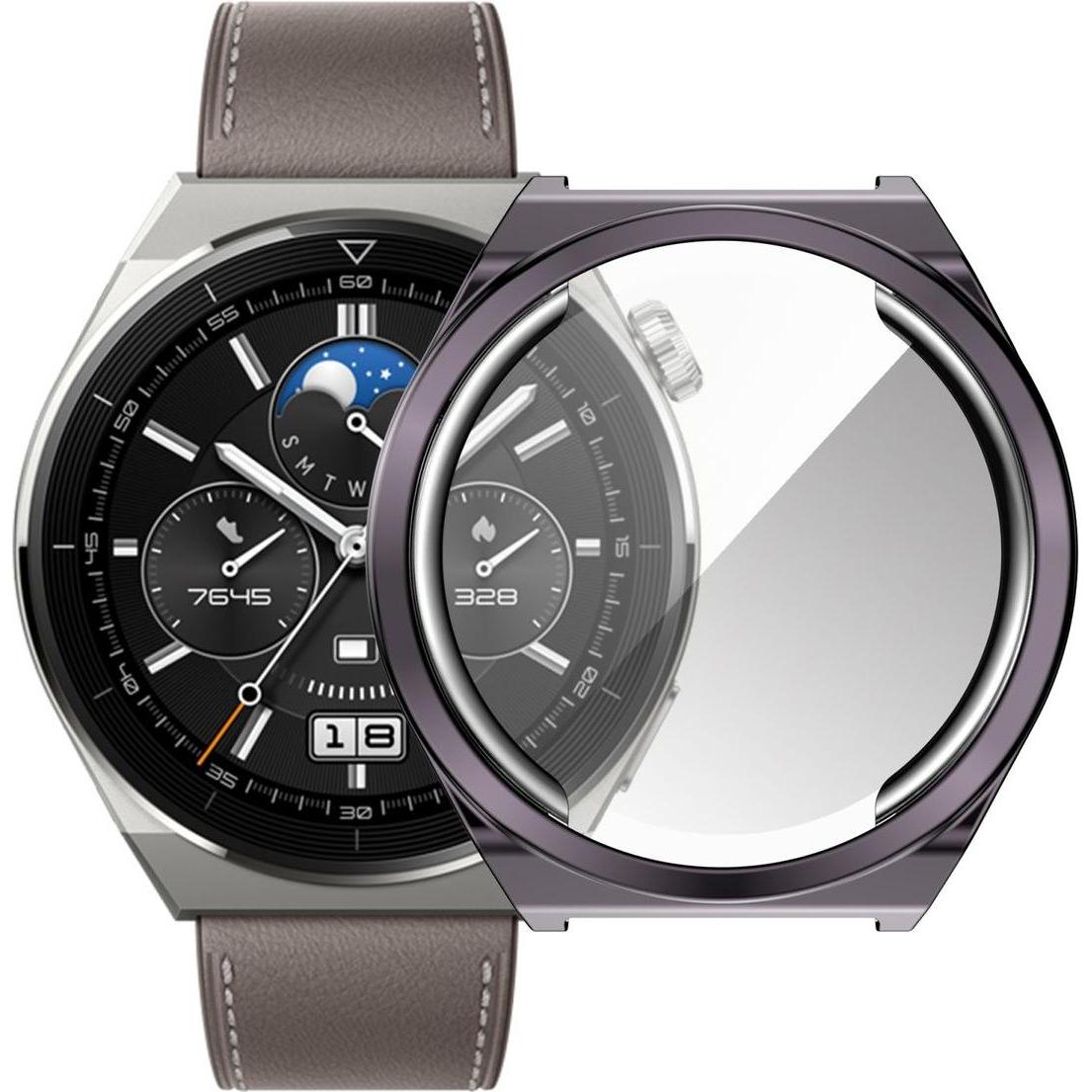 König Design Schutz Watch Hülle für Huawei Watch GT 3 Pro 43mm Case Cover Etuis Displayschutz, Smartwatch Zubehör, Grau