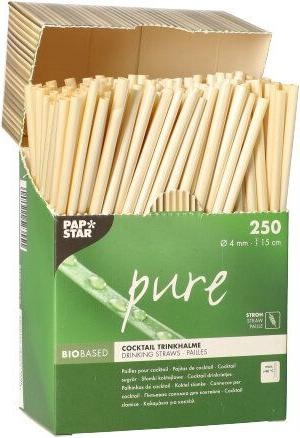 Productafbeelding Papstar Rietje drinkrietjes "puur", 150 mm, naturel (250 x)