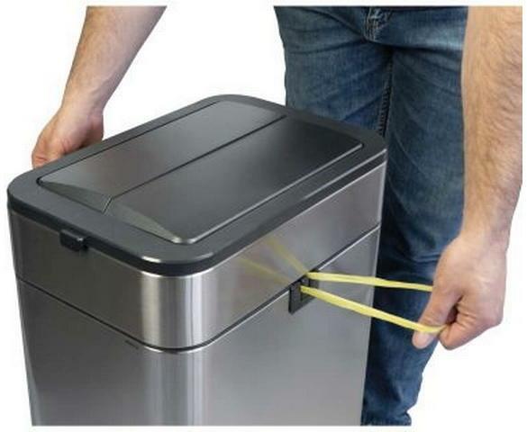 Produktbild Maul Tret-Abfallbehälter MAULwing 40l Edelstahl Doppeldeckel (40 l)