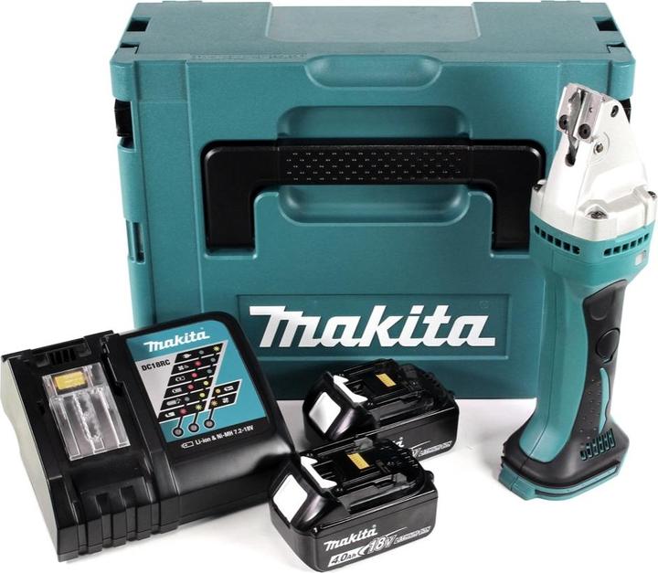 Image du produit Makita DJS 161 RMJ 18 V Li-Ion Cisaille métal avec Coffret de transport Makpac + 2x Batteries 4,0 Ah