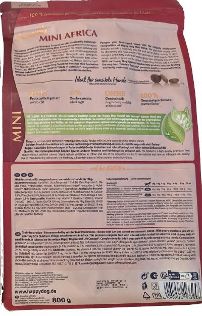 Produktbild Happy Dog Supreme Mini Africa (1 Stk., 800 g)