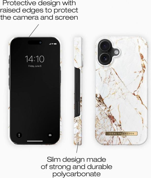 Image du produit iDeal Of Sweden Magsafe Designer Couverture rigide Carrara Or (Apple iPhone 16)