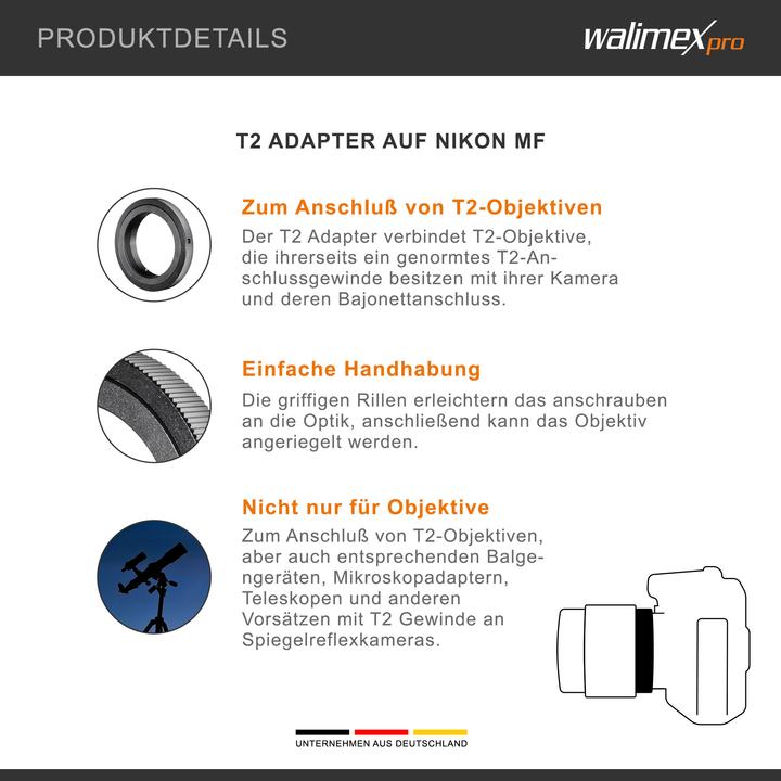 Actual product image Walimex T2 Adapter for Nikon F
