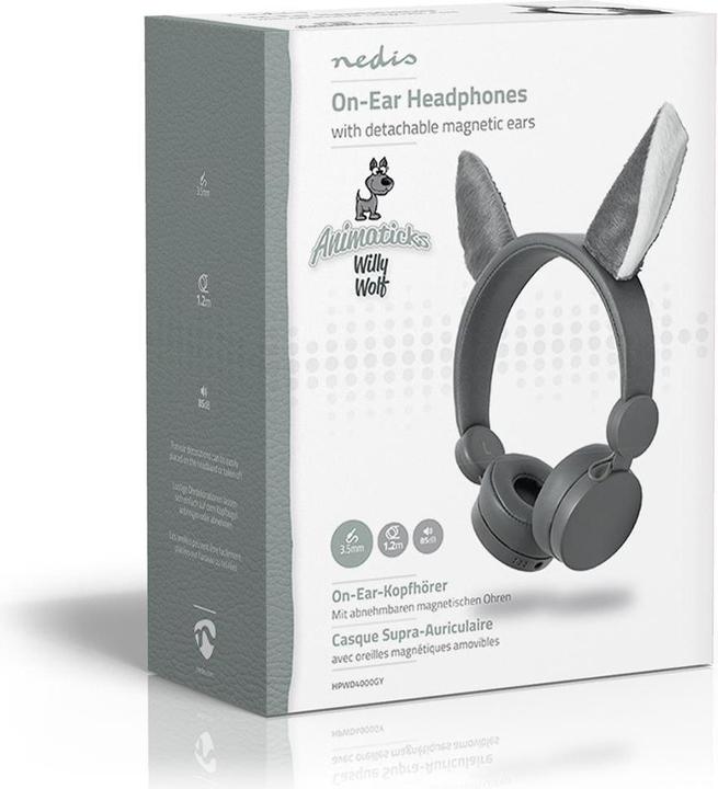Produktbild Nedis On-Ear-Kopfhörer mit Kabel On-Ear-Kopfhörer mit Kabel 3.5 mm Seillänge: 1.20 m 85 dB Grau Grau (Keine Geräuschunterdrückung, Kabelgebunden)