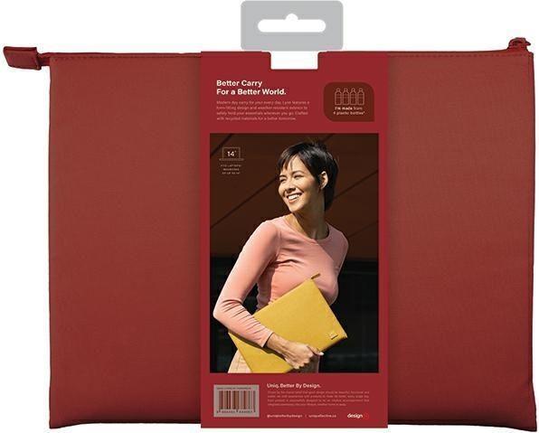 Produktbild Uniq etui Lyon laptop Sleeve 14" czerwony/brick red Waterproof RPET (14")