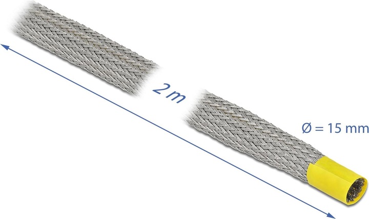 Produktbild Delock Kabelschlauch zur EMV Abschirmung 2 m x 15 mm Grau (Kabelschlauch, 200 cm)