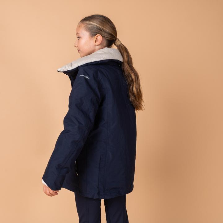 Immagine prodotto Fouganza Giacca da equitazione invernale 500 impermeabile e calda per bambini blu navy (140)