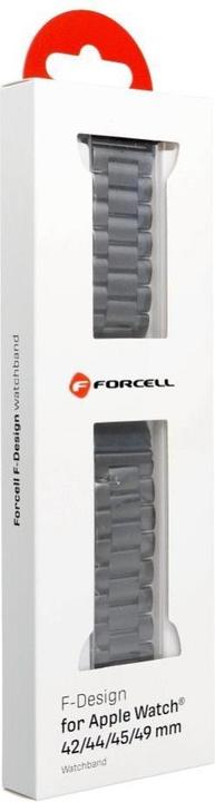 Actual product image Forcell Strap F-DESIGN FA10 stainless steel strap for APPLE Watch 42 / 44 / 45 / 49 mm black (Stainless steel)