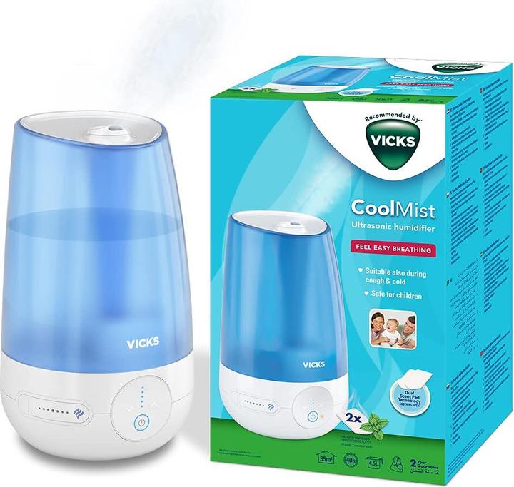 Image du produit Vicks Mini Kaltluft Ultraschall-Luftbefeuchter VUL565E (35 m²)