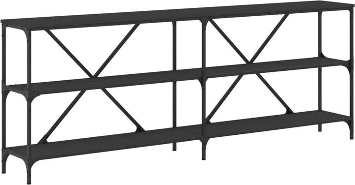 Produktbild vidaXL Konsolentisch Schwarz 200x30x75 cm Holzwerkstoff und (200 x 30 x 75 cm)