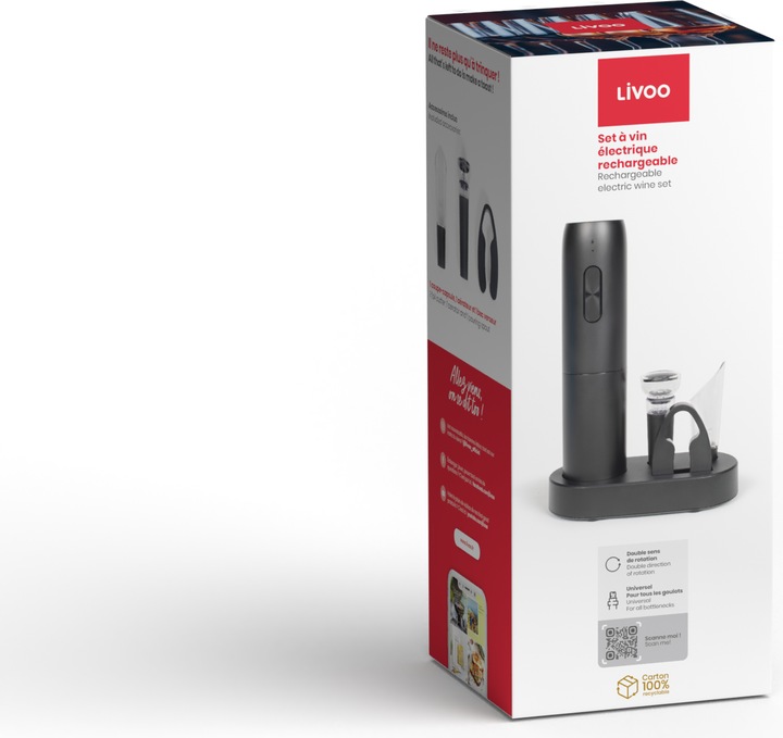 Produktbild Livoo Wiederaufladbares elektrisches Weinset (Weinpumpe)