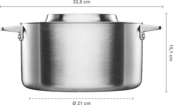 Produktbild Fiskars Topf Norden Stahltopf 5L (32.80 cm, Kochtopf, Aluminium, Edelstahl)