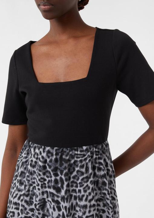 Image du produit Comma Kleid Midikleid aus Materialmix mit Karree-Ausschnitt (40)