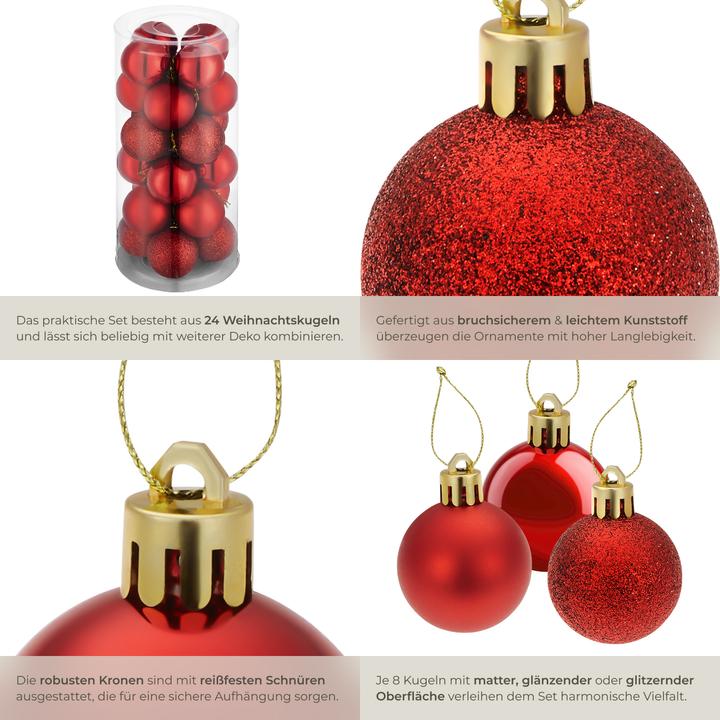 Actual product image tectake Christmas baubles (24 -part)
