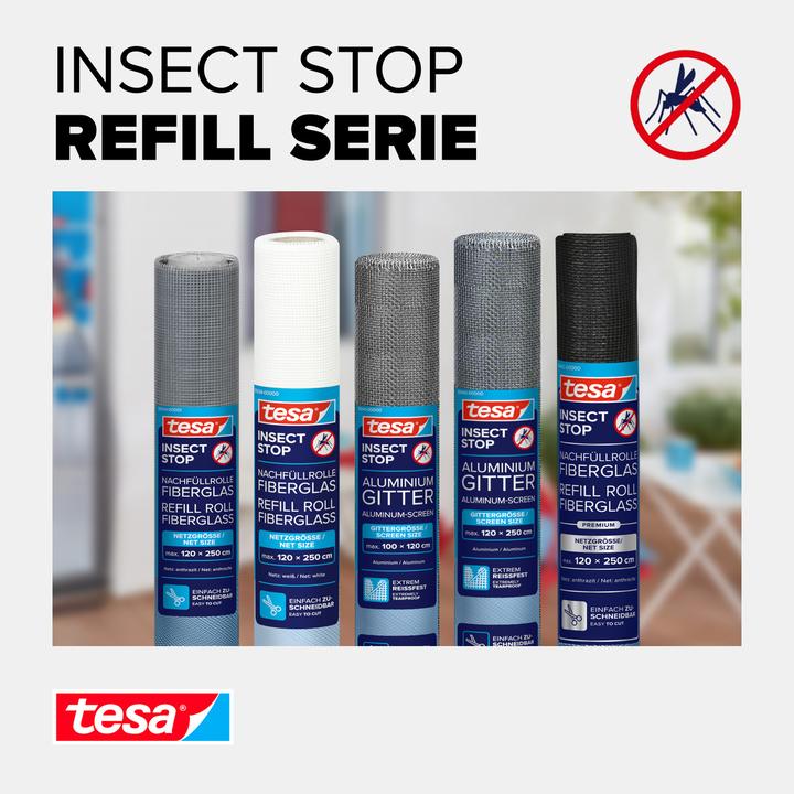 Actual product image tesa Insect screen Alu COMFORT replacement roll, for windows, without drilling (100 x 120 cm)
