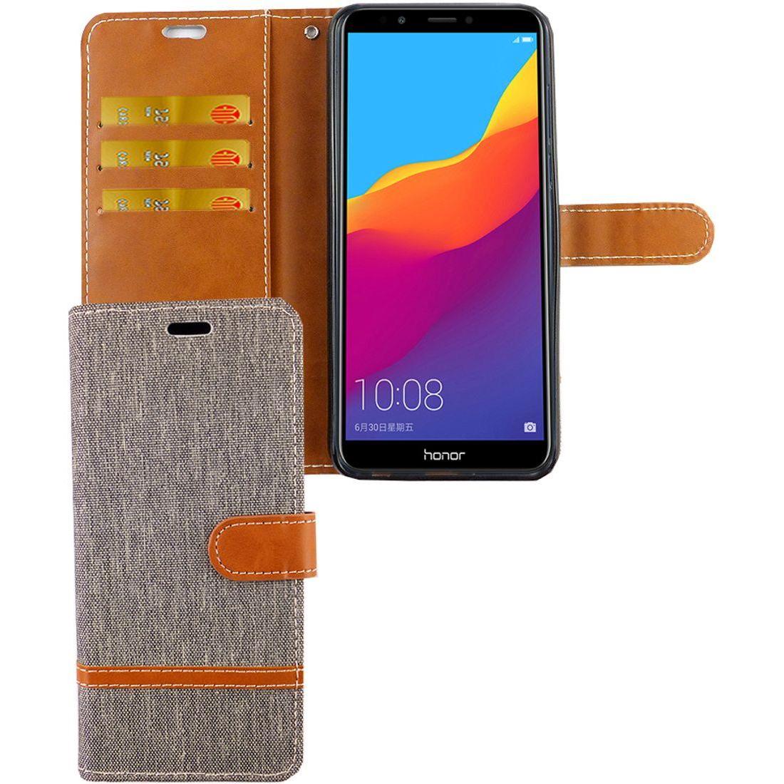 König Design Hülle Handy Schutz für Huawei Honor 7C Case Cover Tasche Wallet Etui Handyhülle (Honor 7c), Smartphone Hüll...