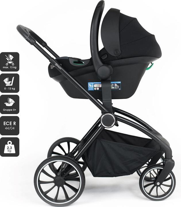 Actual product image BabyGo Pushchair 3in1 grey grey/black Frame (0 Months - 3 years)