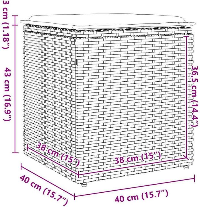 Actual product image vidaXL Gartenhocker