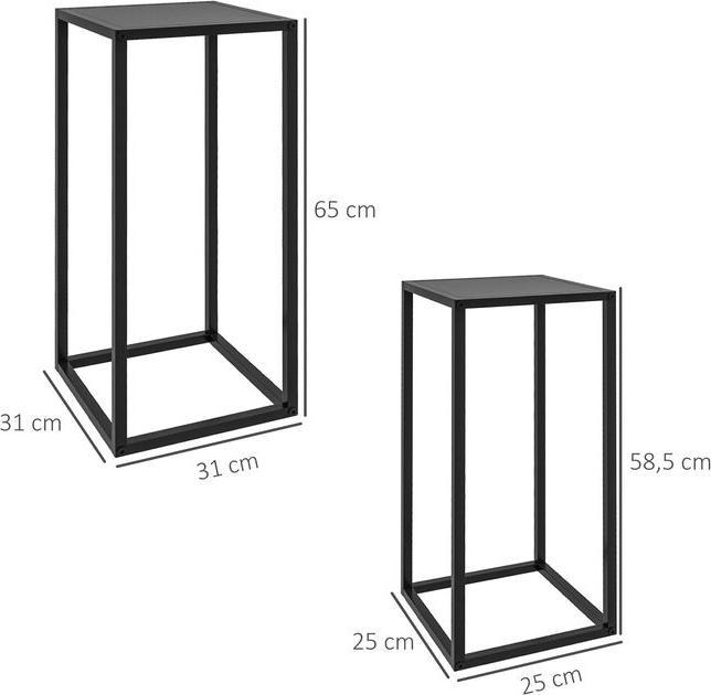 Immagine prodotto Swisshandel24 Set di 2 supporti per piante, sgabello per piante con gambe in acciaio, design scandinavo, supporto