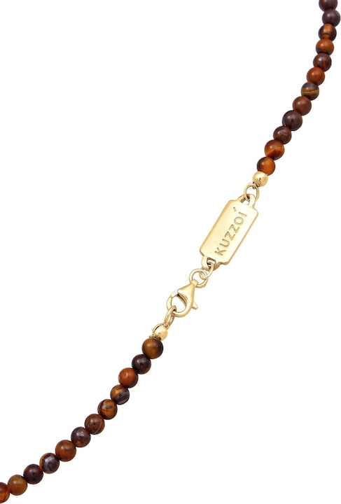 Produktbild Kuzzoi Edelsteinkette, Perle, Perlenkette (Edelstahl, 925er Sterling Silber, Tigerauge, 60 cm)