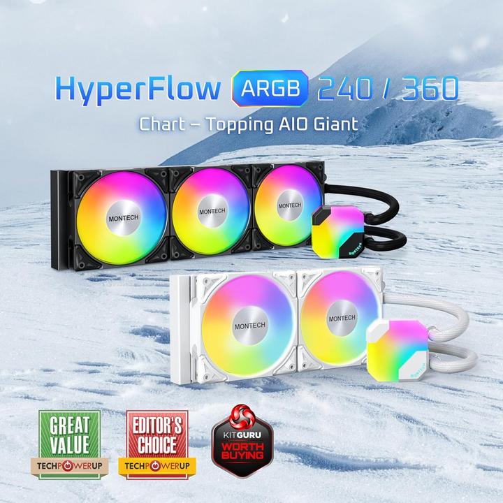 Actual product image Montech Hyper Flow ARGB 360 AIO, Black