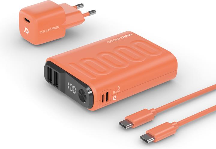 Produktbild RealPower Powerbank PB-10000 Power (10000 mAh, 22.50 W, 36 Wh)
