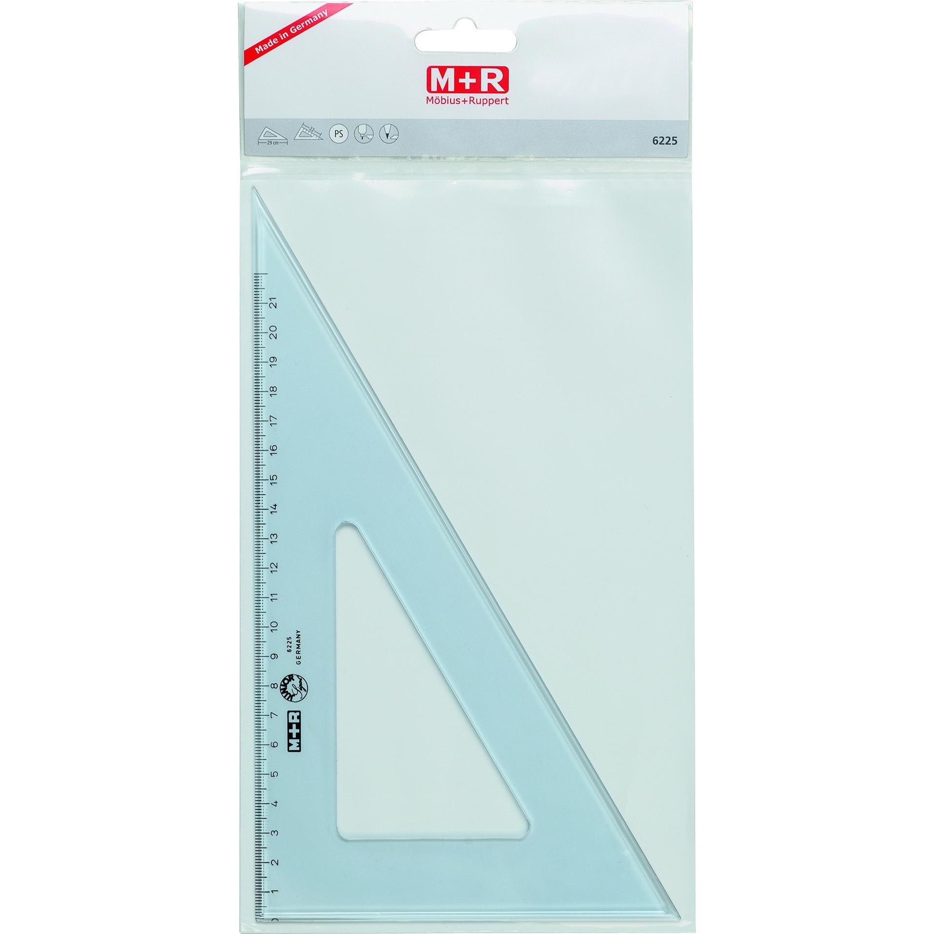 M+r, Lineal, Winkel 60Grad 29cm rauchtransparent Skala 22cm (318 mm)