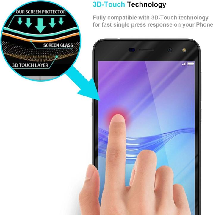 Produktbild Cadorabo Vollbild Displayschutzglas (1 Stück, Huawei Y6 (2017), Huawei Y5 (2017))