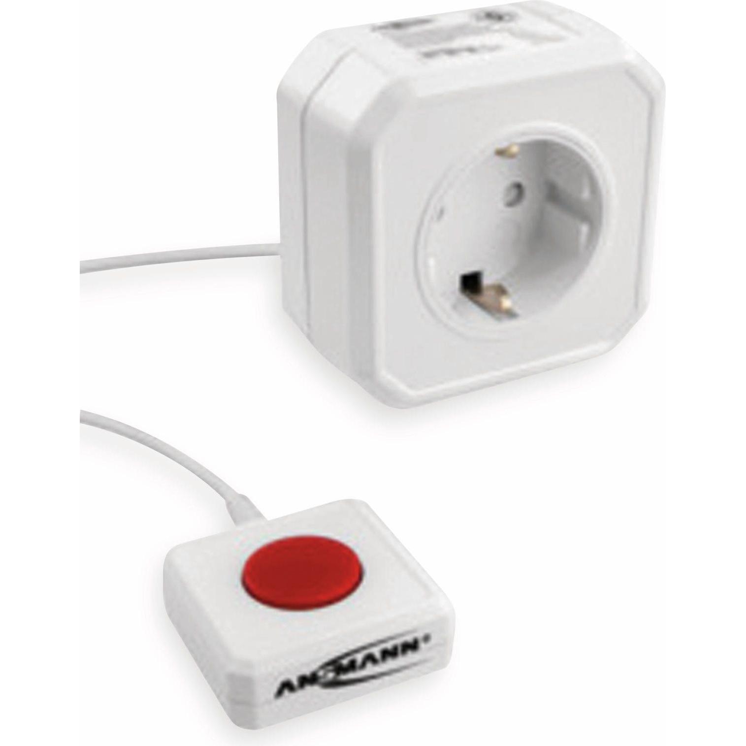 Ansmann, Steckdosenleiste, 1260-0002 Energiesparsteckdose Weiss Eurostecker 1 St. (1 x, CEE 7/3, 1.80 m)