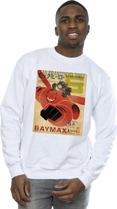 Immagine prodotto Disney Big Hero 6 Baymax Flying Baymax Newspaper Felpa Uomo (S)